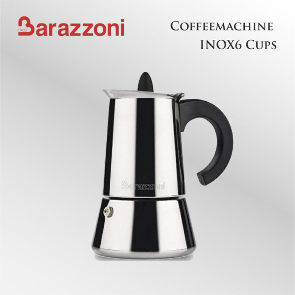 咖啡用品專賣店｜Barazzoni 摩卡壺 Coffeemachine INOX6 Cups｜樂唯塔LAVITA